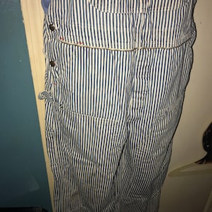 Vintage Big Mac Striped Overalls. Hickory Stripe Distressed Overalls. Big Mac Work Wear Overalls. Wear These To The Next Music Festival image 6