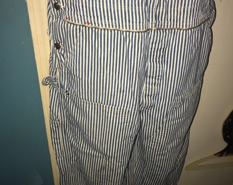 Vintage Big Mac Hickory Stripe Distressed Overalls, Work