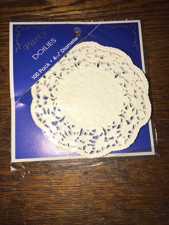 Vintage White Lace Paper Doilies. Vintage Small Round White Paper Doilies. NIP Paper Doilies. Set of 100