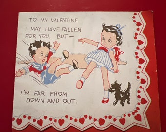 Vintage 1950’s Valentines Card. Adorable Happy Valentine’s Day Card