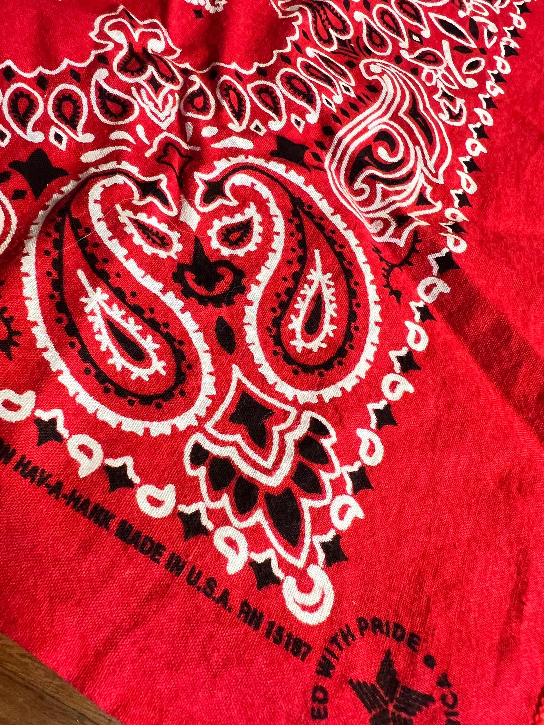 Vintage 1980's Red and White Hav-a-hank Bandana, USA - Etsy