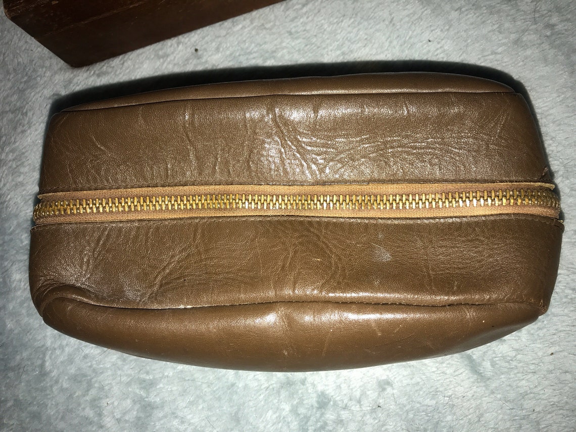 Vintage Men's Leather Toiletry Bag. Mens Ditty Bag. Small Etsy