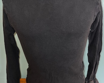 Vintage 1980’s Black Skyland Long John Shirt, Thermal Shirt, Size Large