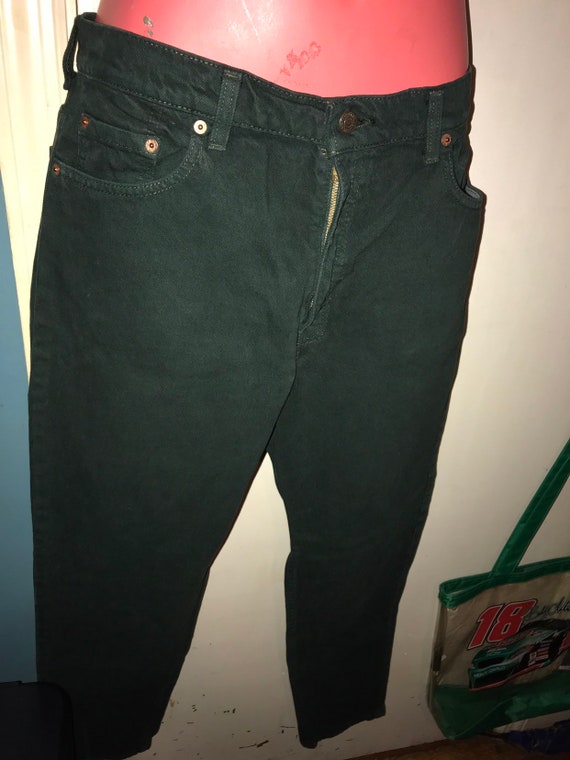 Vintage Green 80's Levi Jeans. 80's Green Denim J… - image 2