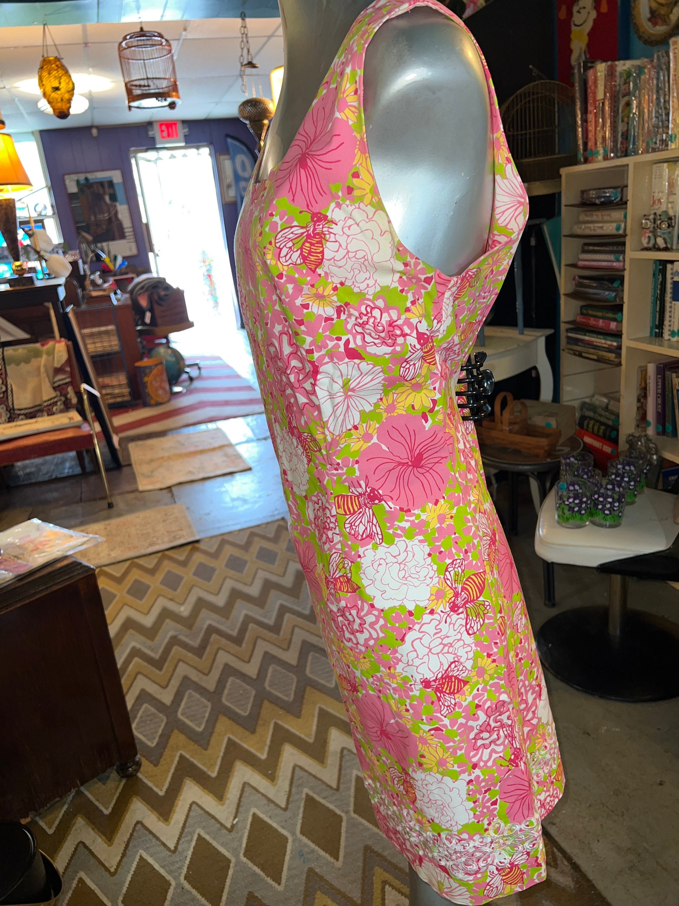 Key West Summer Dress. Pink Flowers and Bees Dress. Key West Dress ...