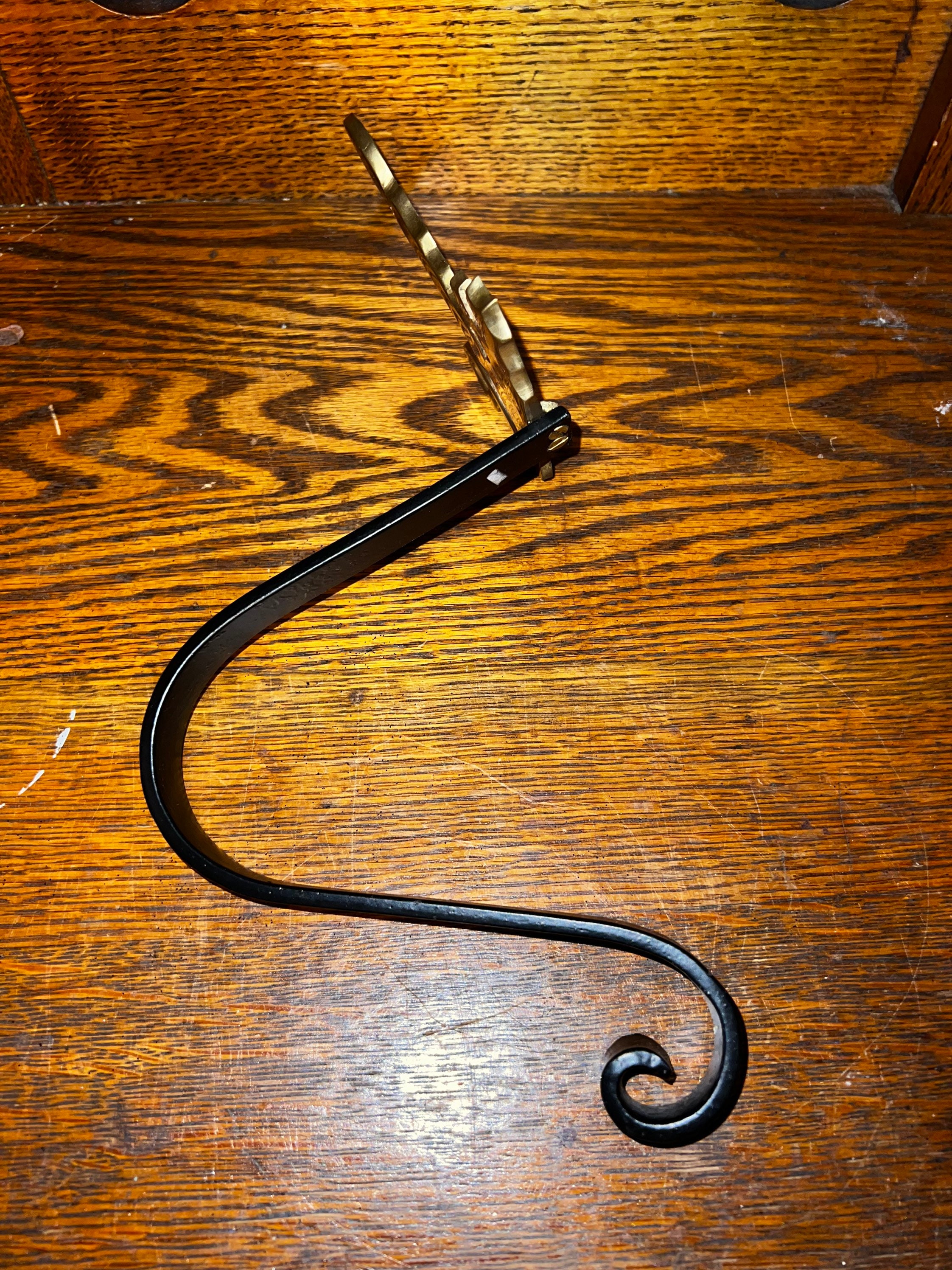 Vintage Brass Stocking Holder. Large Solid Brass and Cast Stocking