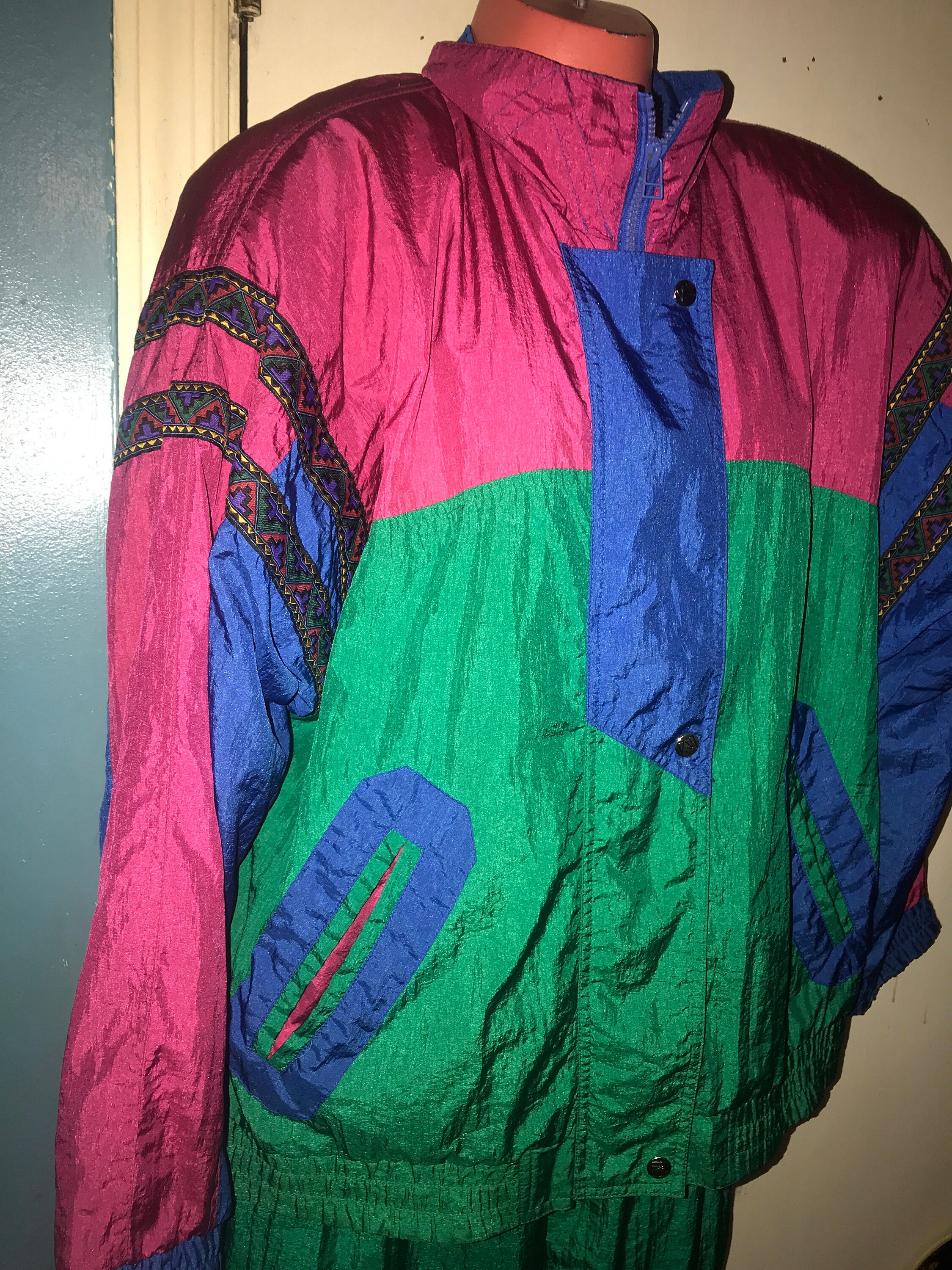 Vintage Windbreaker Track Suit. Windbreaker. 80's Tracksuit. Wind ...