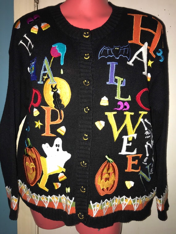 Vintage Ugly Halloween Sweater. Ugly Halloween Swe