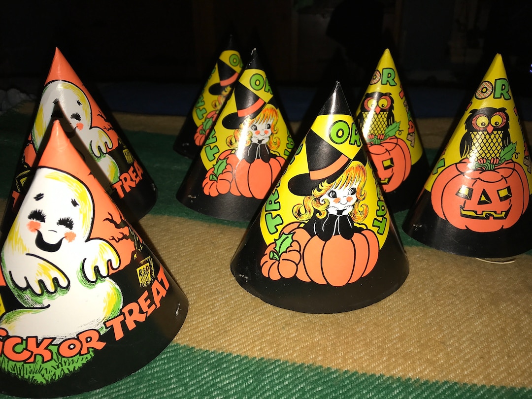 Vintage Halloween Party Hat. Halloween Party Hats. Halloween Decor