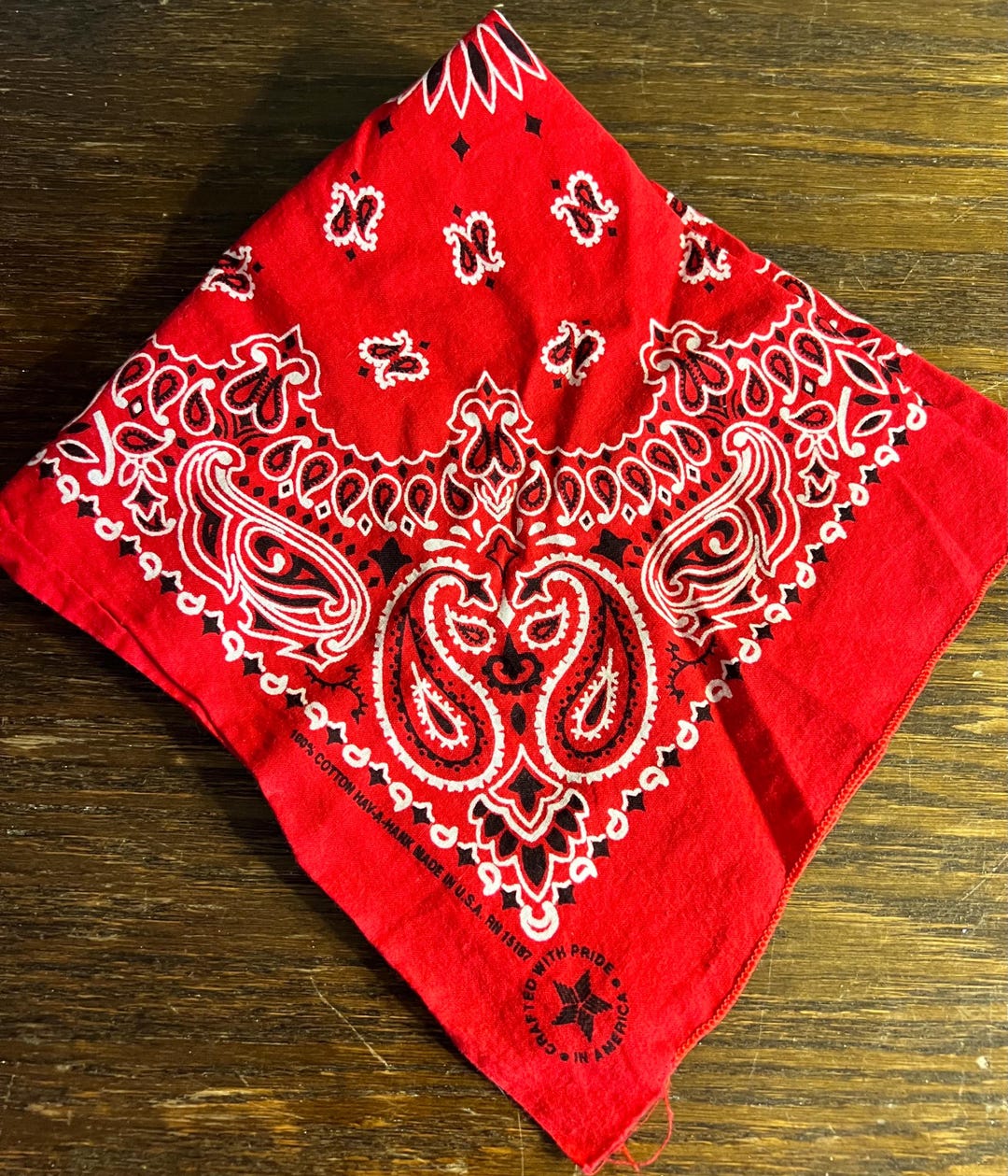 Vintage 1980's Red and White Hav-a-hank Bandana, USA - Etsy