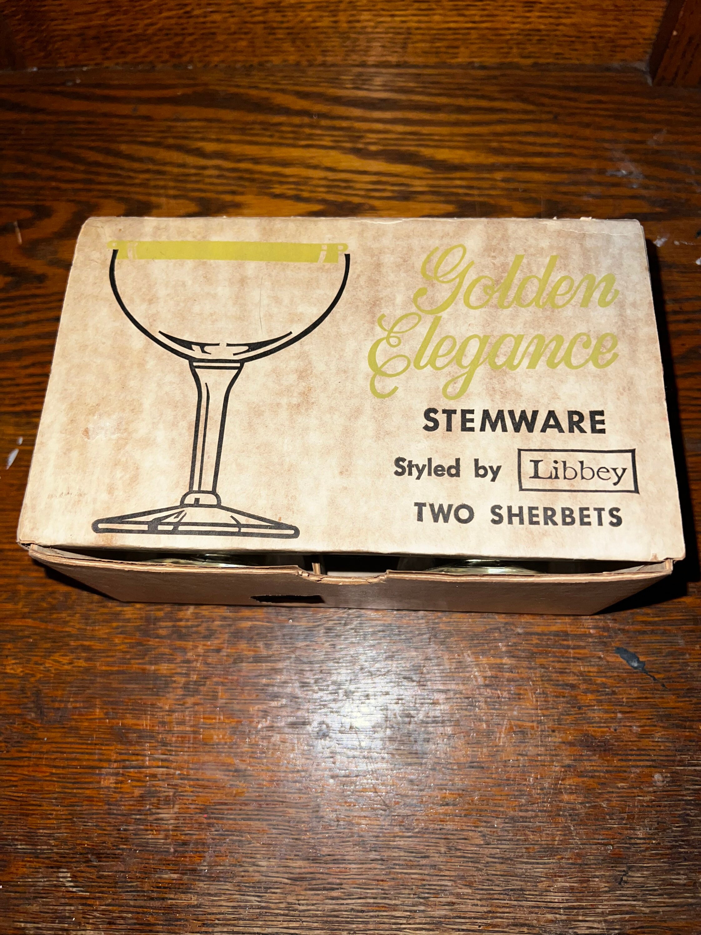 Vintage Libbey Champagne Glasses. Golden Elegance by Libbey Coupe