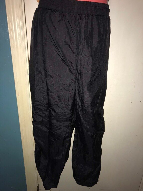 Vintage Windbreaker Pants. Black 