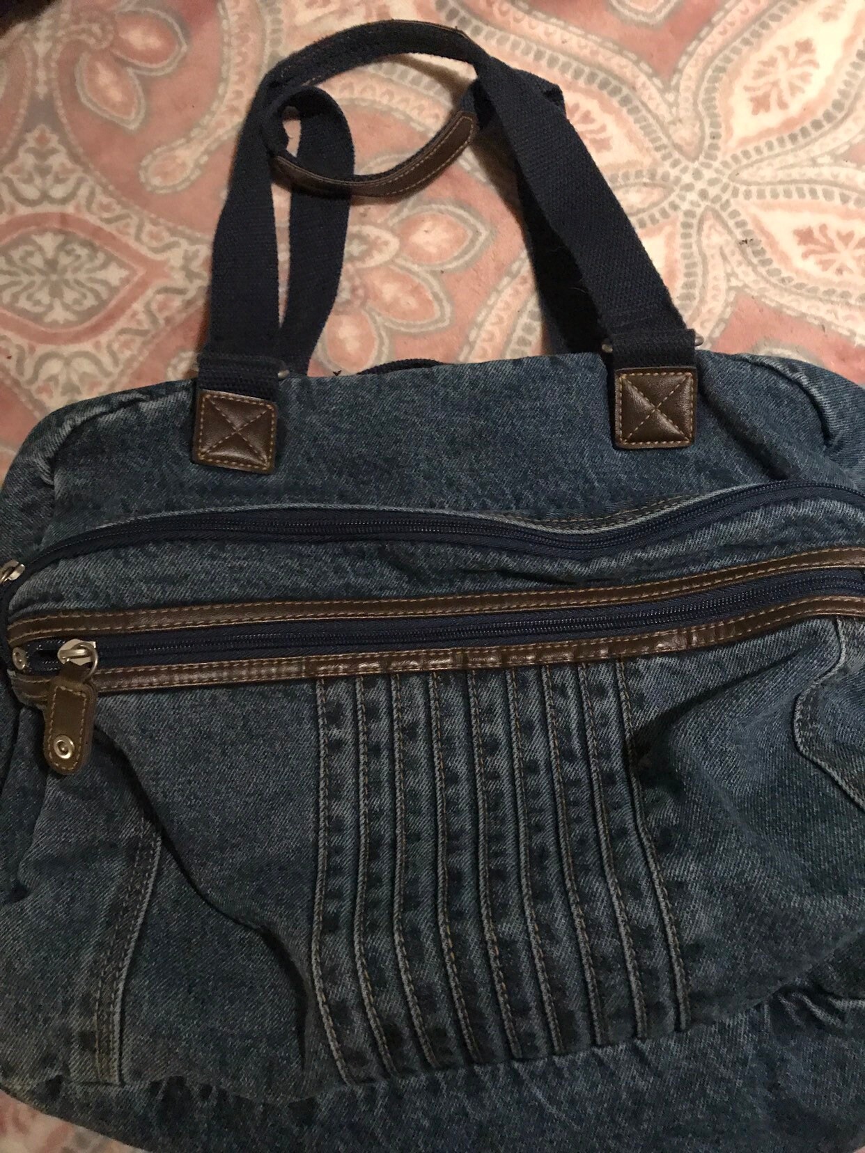 Vintage Denim Duffel Bag. Blue Jean Duffel Bag. Denim Bag. Vintage ...