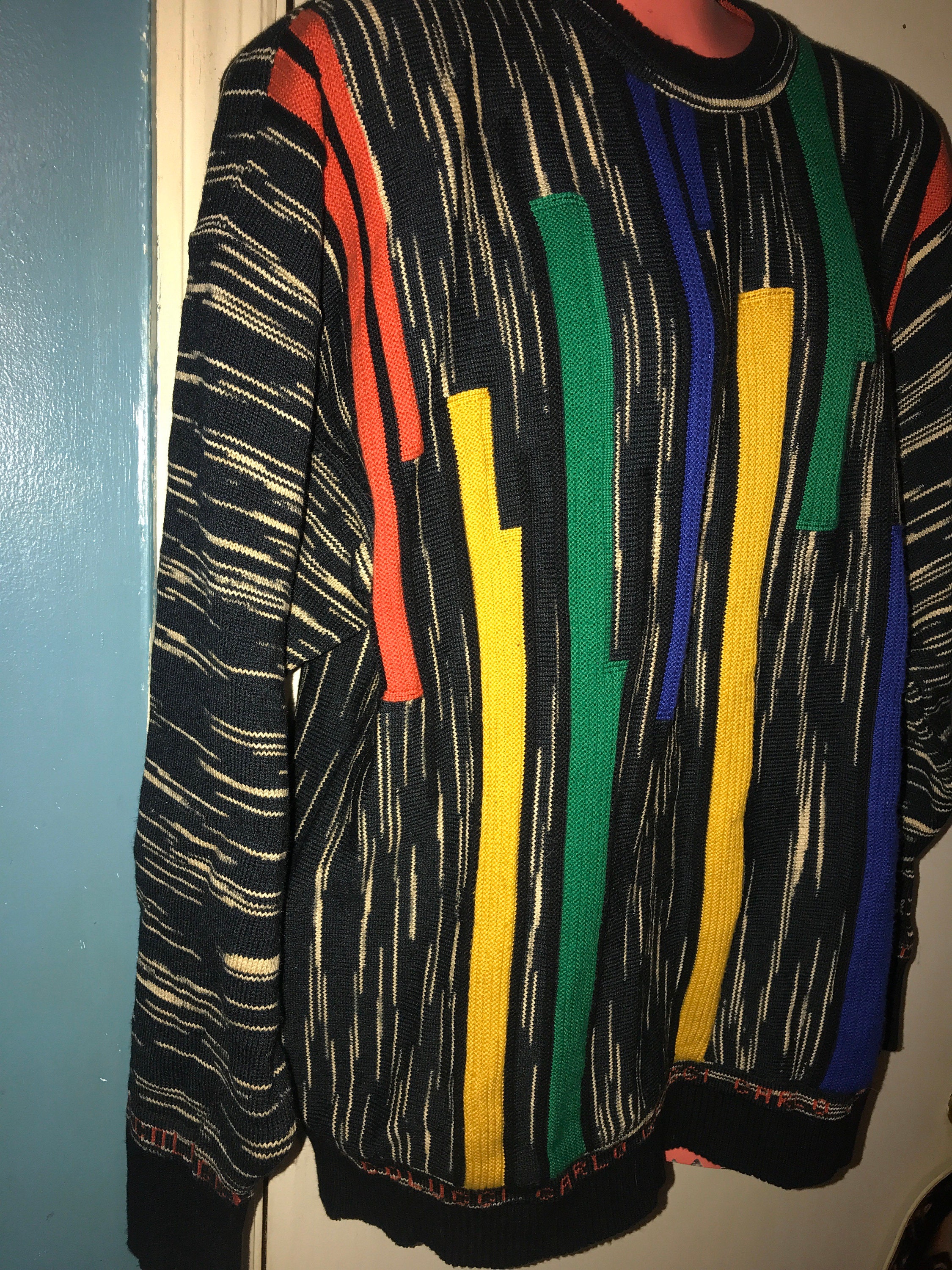 Vintage Carlo Colucci Sweater. Men’s Carlo Colucci MultiColor Sweater. Nice Carlo Colucci Made