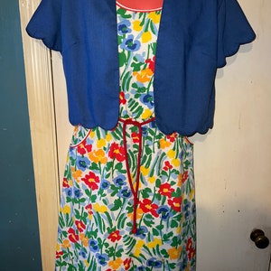 Vintage Floral Dress. 1960's Adorable Sleeveless Eye Popping Floral Dress. Perfect Vintage Sun Dress. Jenni Dress. Size 9/10 image 2