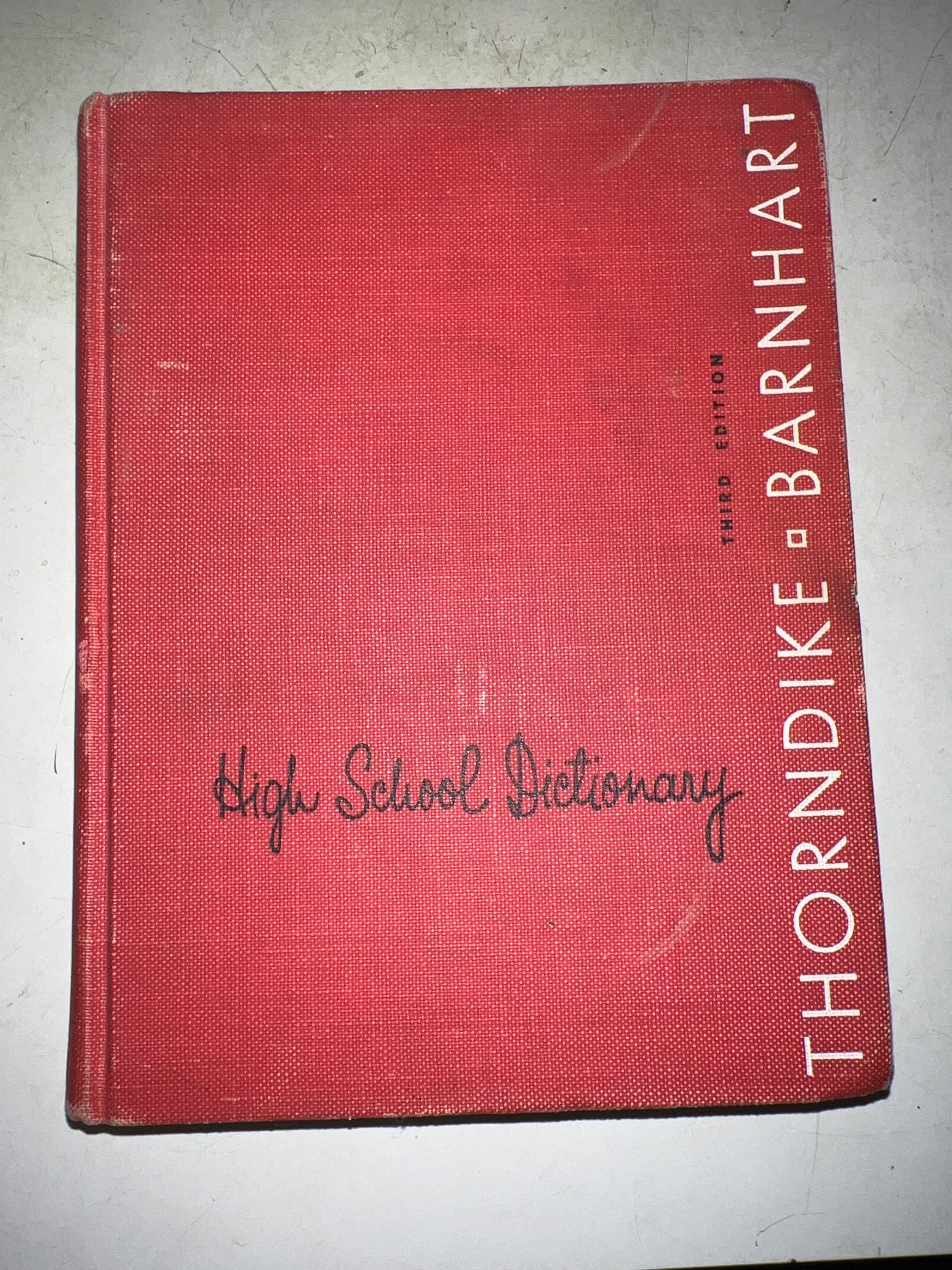 Vintage 1962 High School Dictionary Red Dictionary. High School