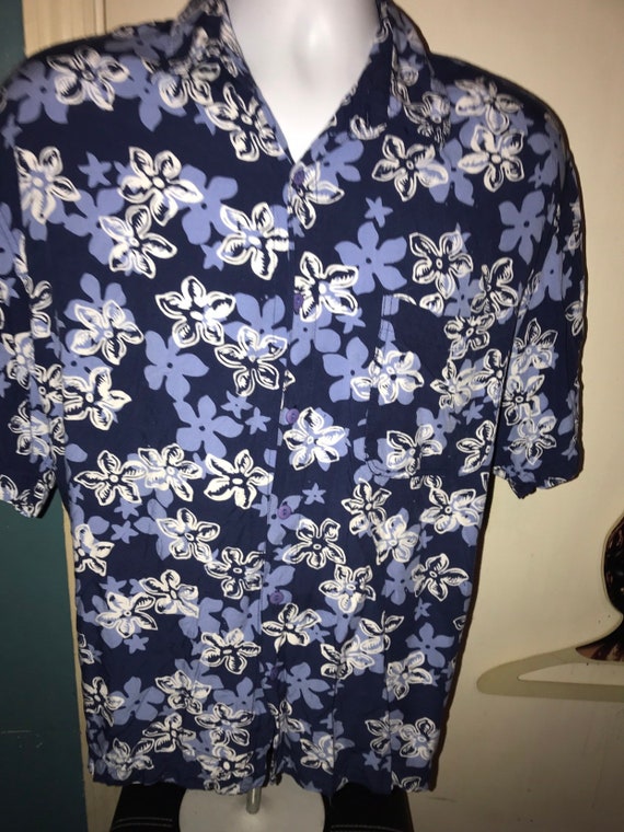 Vintage Blue Ginger Hawaiian Shirt. Men's Hawaiian Shirt. Blue Hawaiian Shirt. Vintage Shirt. Vintage Hawaii Shirt. Size Large