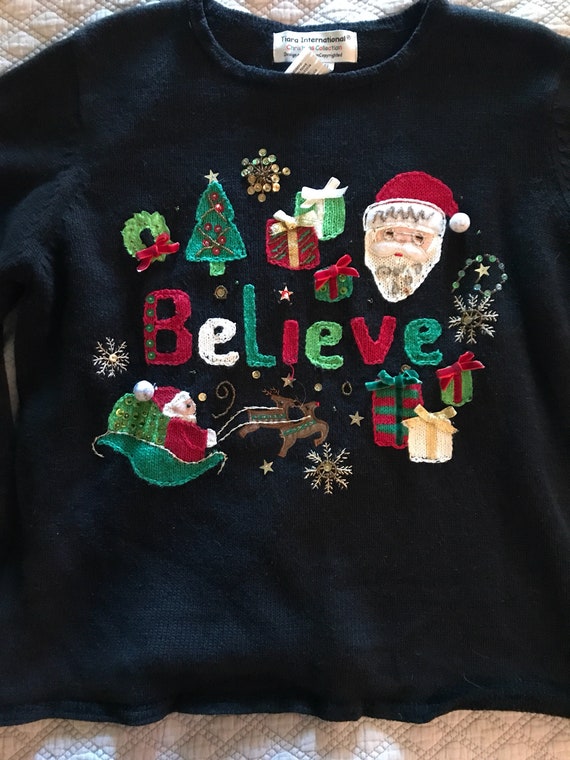 Ugly Christmas Sweater. Vintage Ugly Christmas Sw… - image 1