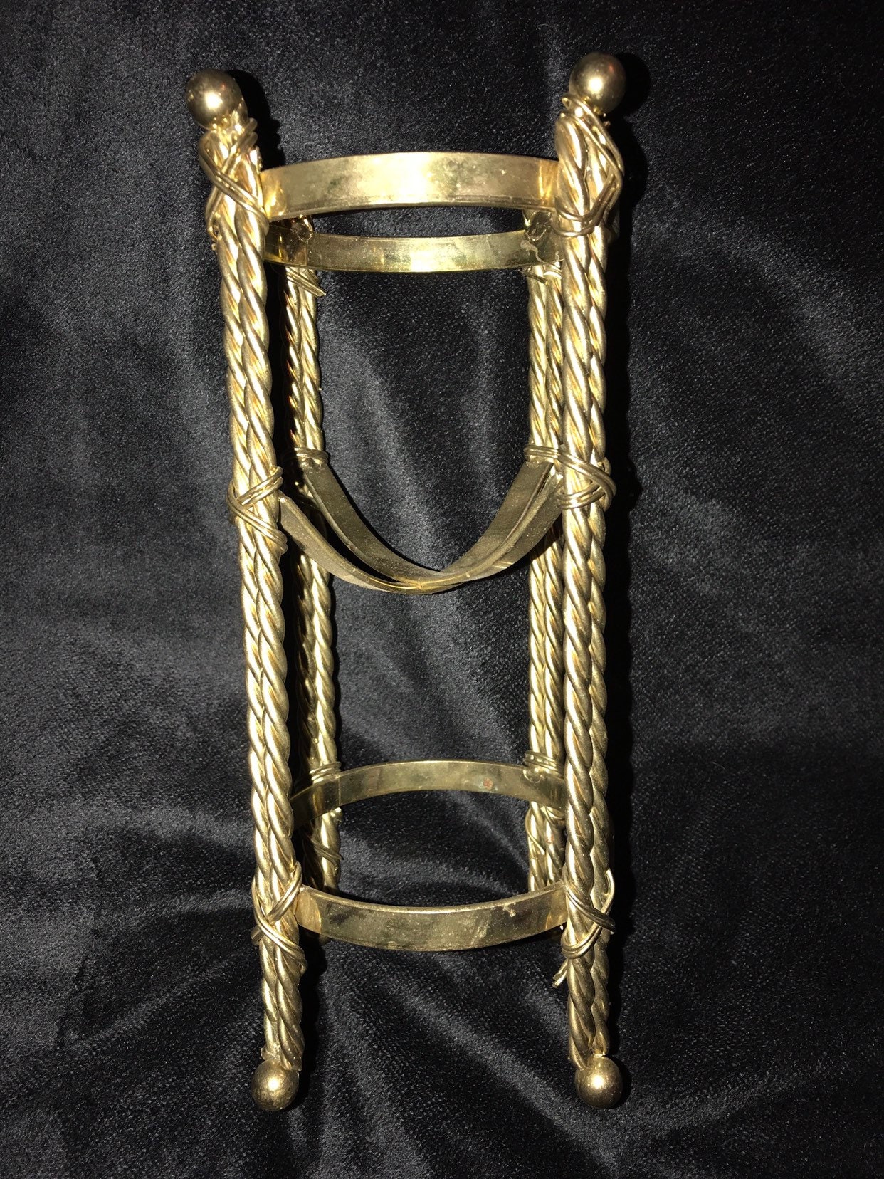 Reserved for Paula Vintage Brass Stand. Vintage Brass Gazing Ball