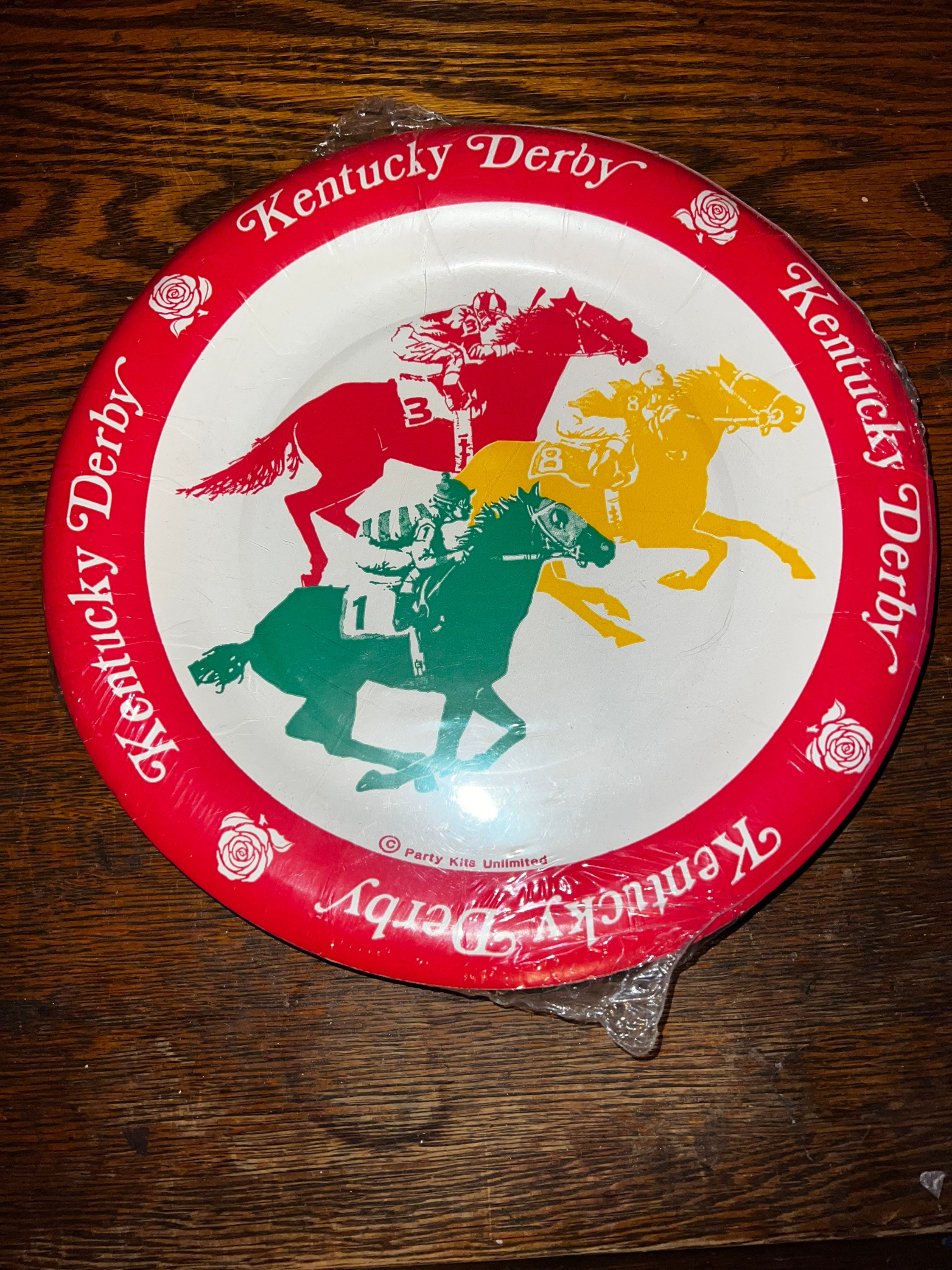 Vintage Kentucky Derby Paper Plates. 1980’s Large Kentucky Derby Paper