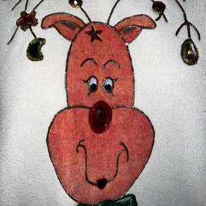 Vintage Handmade Christmas Sweatshirt,  Size XL