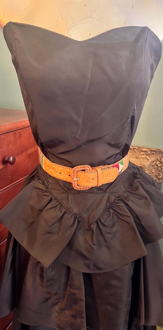 Vintage Handmade Colorful Leather Belt. Philippines Leather Belt, Size Small
