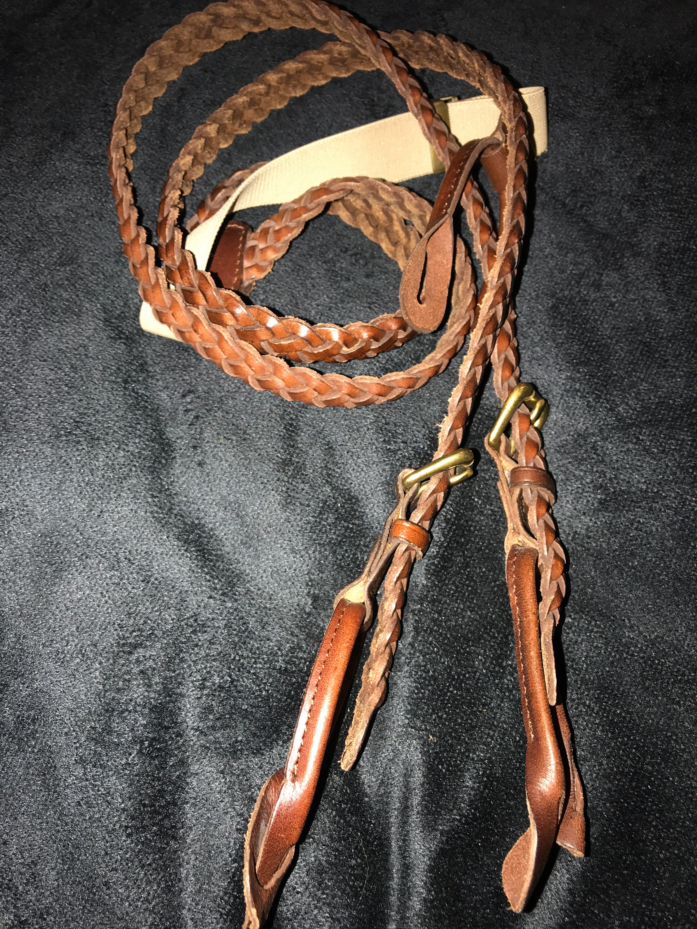 Vintage Braided Leather Suspenders. Leather Suspenders. Mens Suspenders
