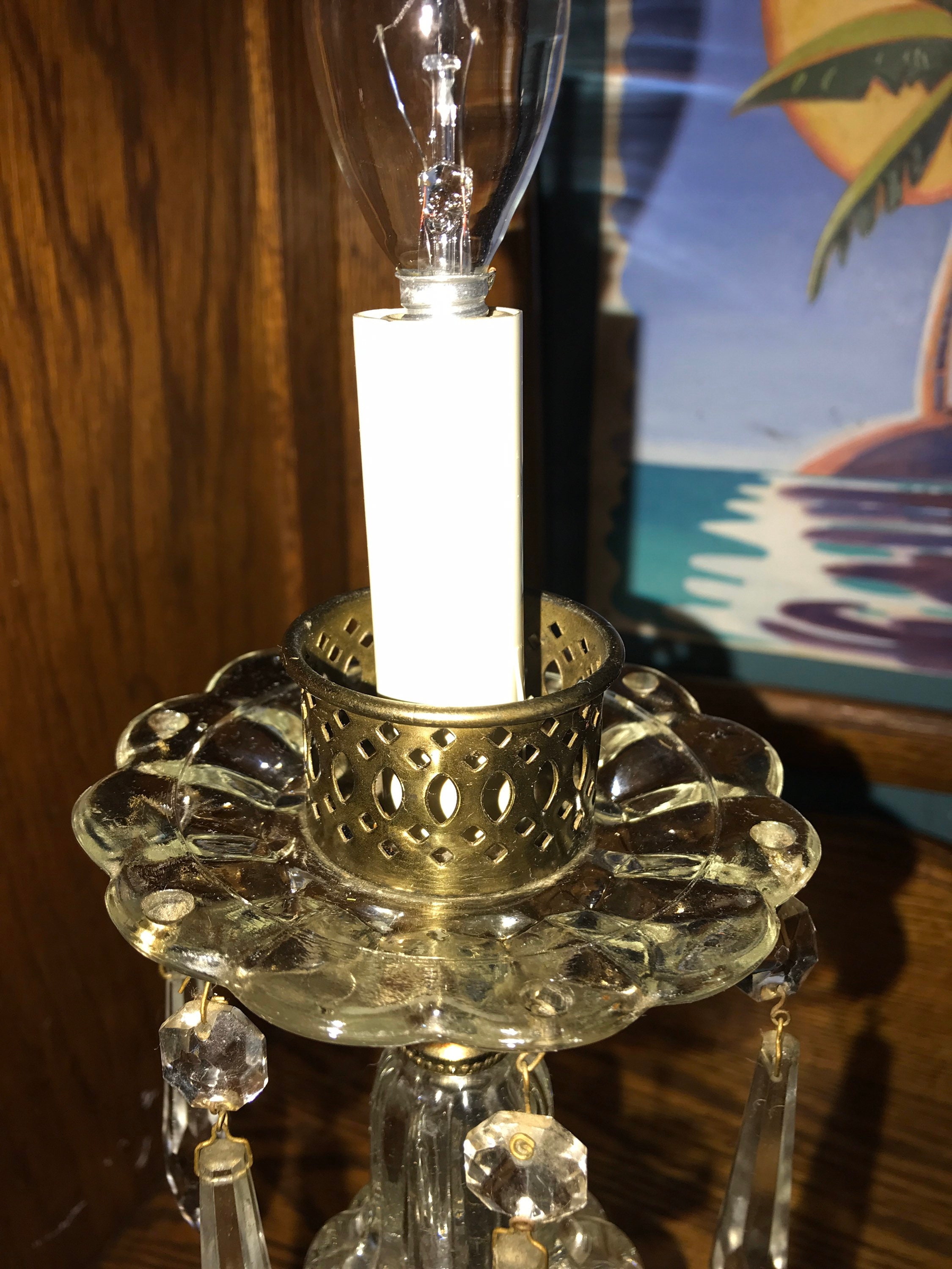 Vintage Glass Lamps. Crystal Boudoir Lamp Set. Bedroom Vanity Etsy