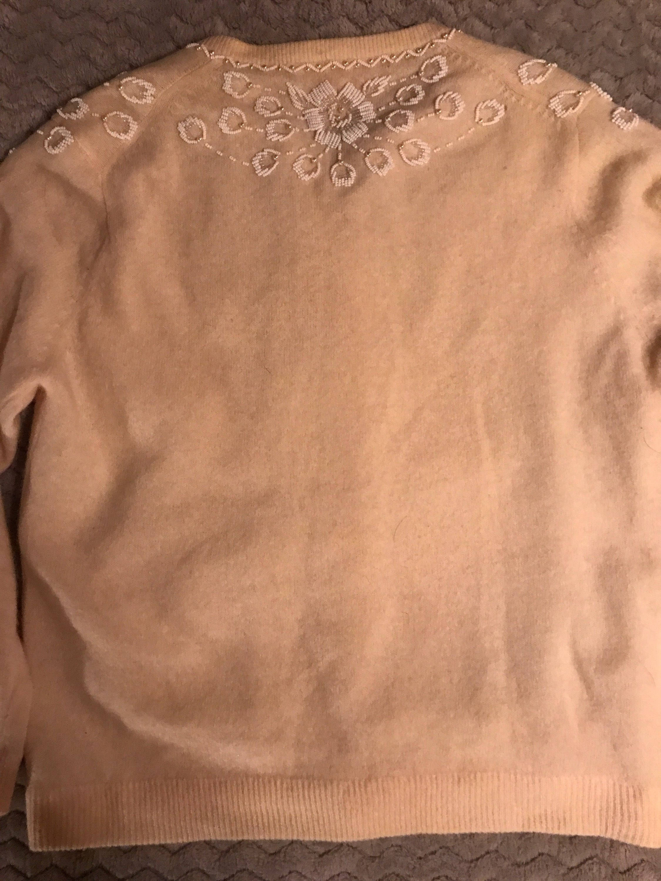 Vintage Beaded Cardigan Sweater. Pearl Sweater. Bridal Sweater. Easter ...