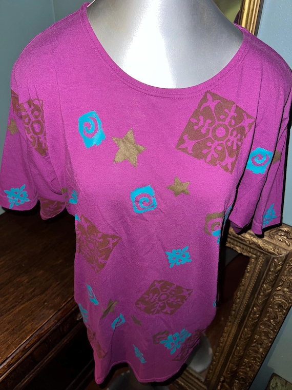 Vintage 1980’s Funky Purple Shirt, Urban Explorer, Size Large