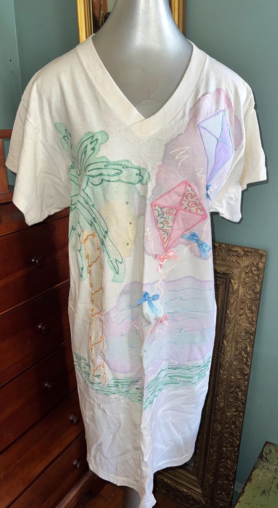 Vintage 1980’s Puffy Paint Swimsuit Cover Up, Size Medium