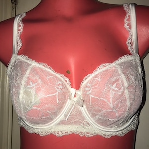 Vintage Victoria’s Secret White Lace Bra, Size 34D