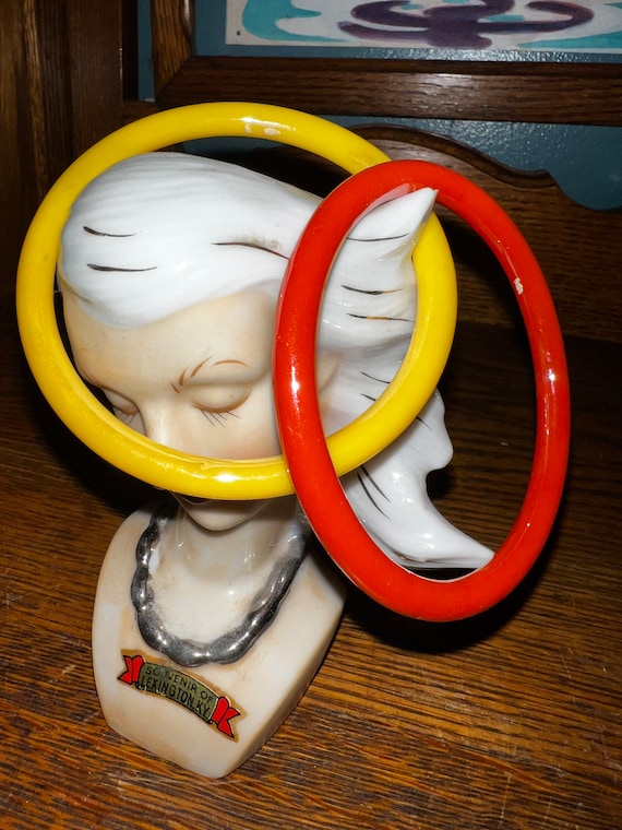 Vintage Set of Two Art Glass Bangle Bracelets