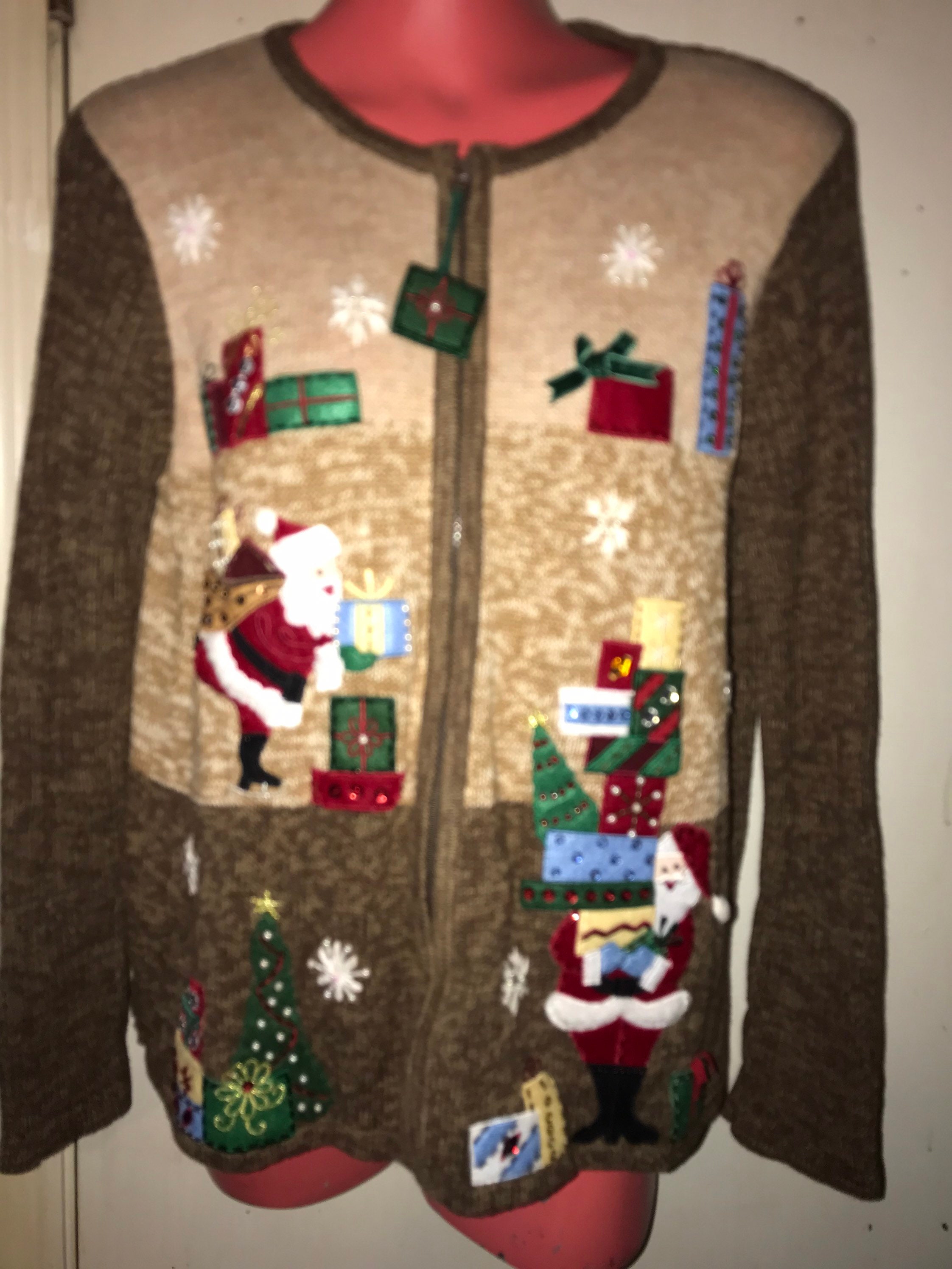 Ugly Christmas Sweater. Vintage Ugly Christmas Sweater. Tiara