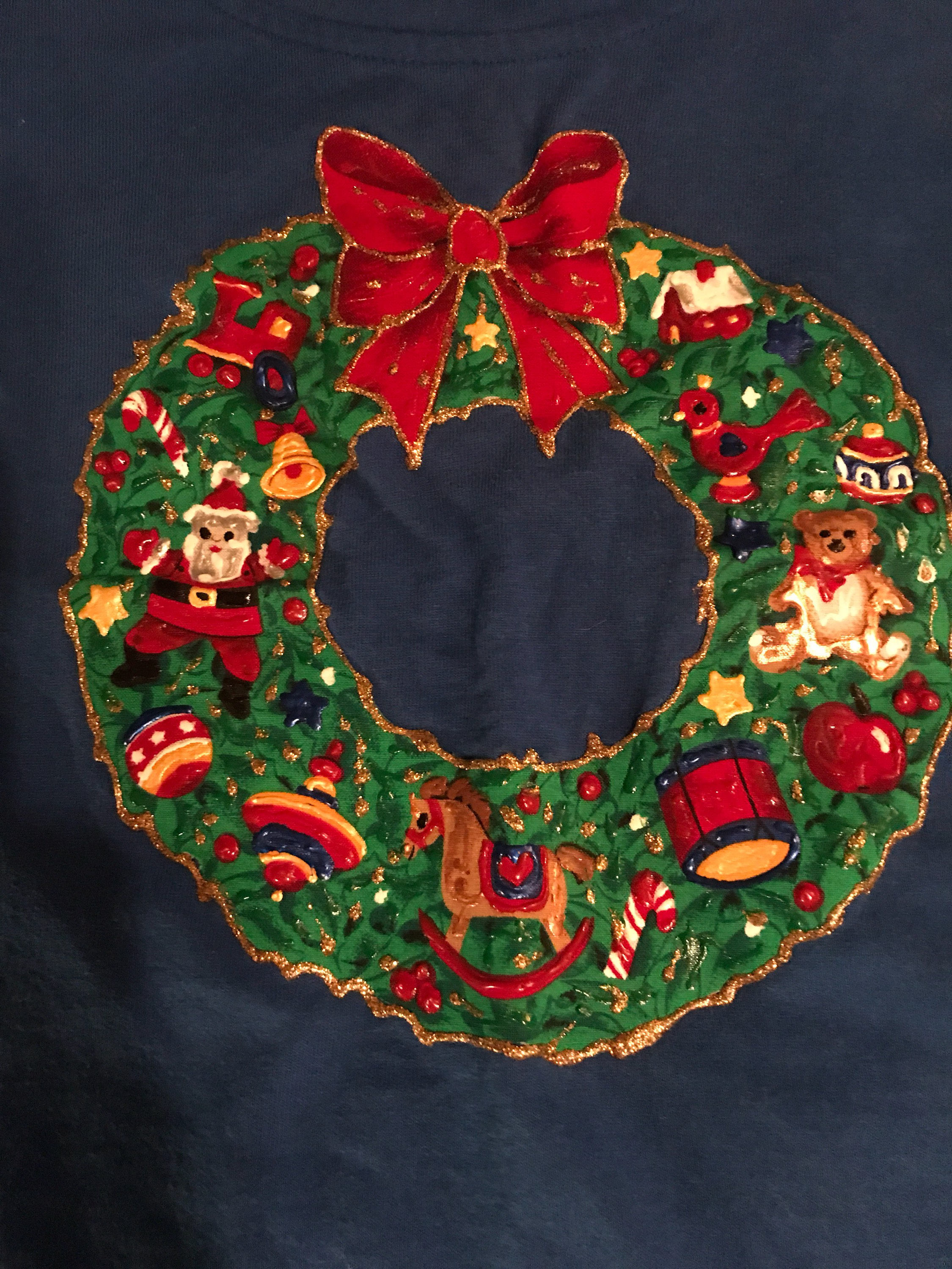 Puffy paint christmas clearance sweatshirt