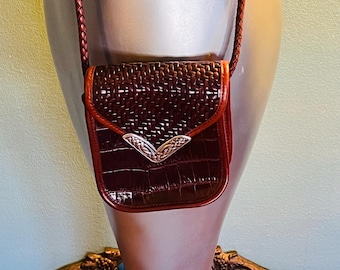Vintage 1990’s Brighton Small Brown Leather Purse, Crossbody