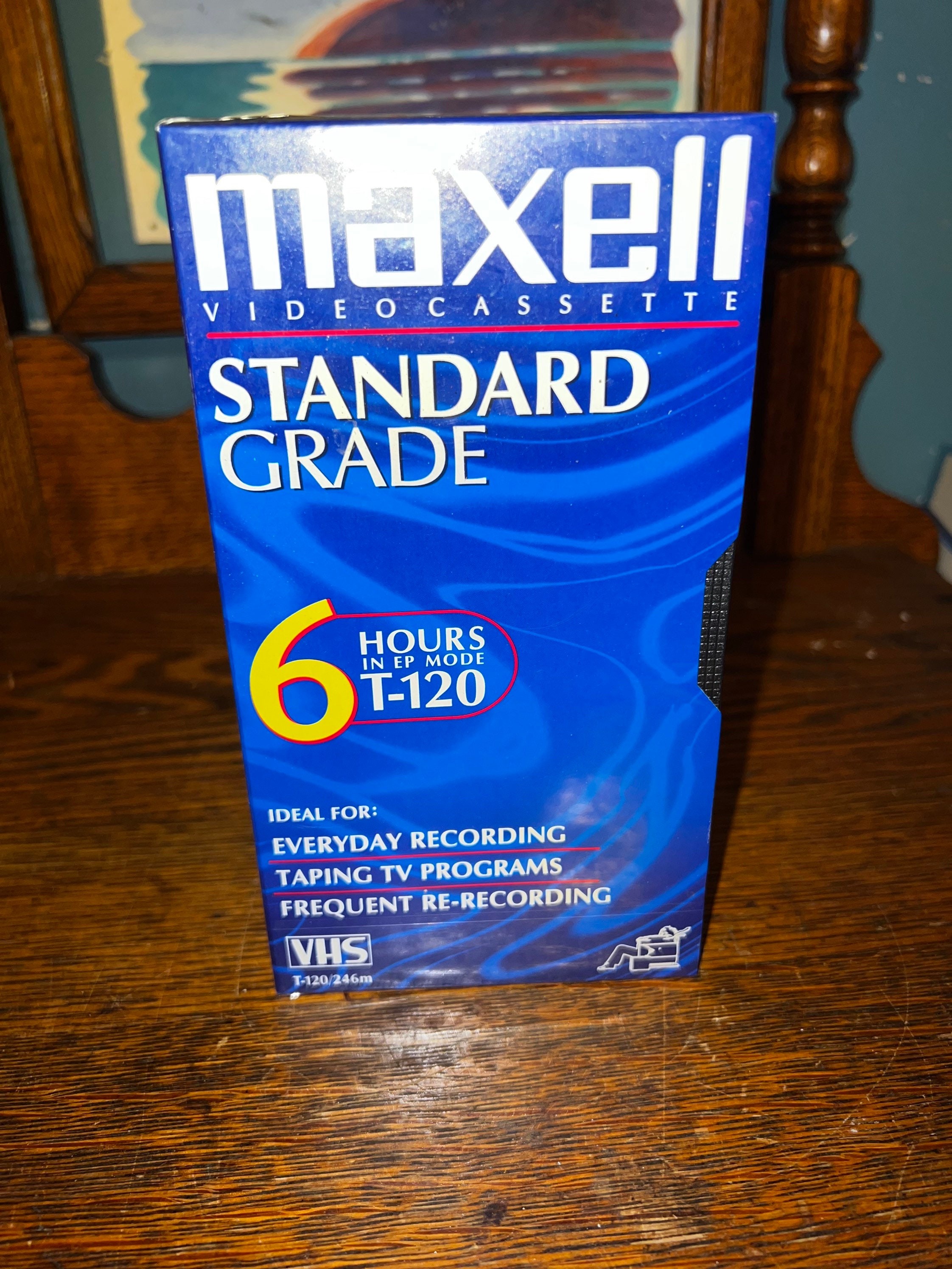 Vintage NIP Maxell VHS Tape. New Vintage Blank Recording Tape. Maxell