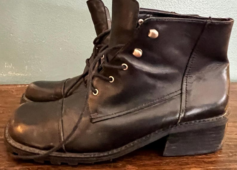 Vintage Jones of New York Leather Boots, Y2K Clunky Boots, Size 9 - Etsy