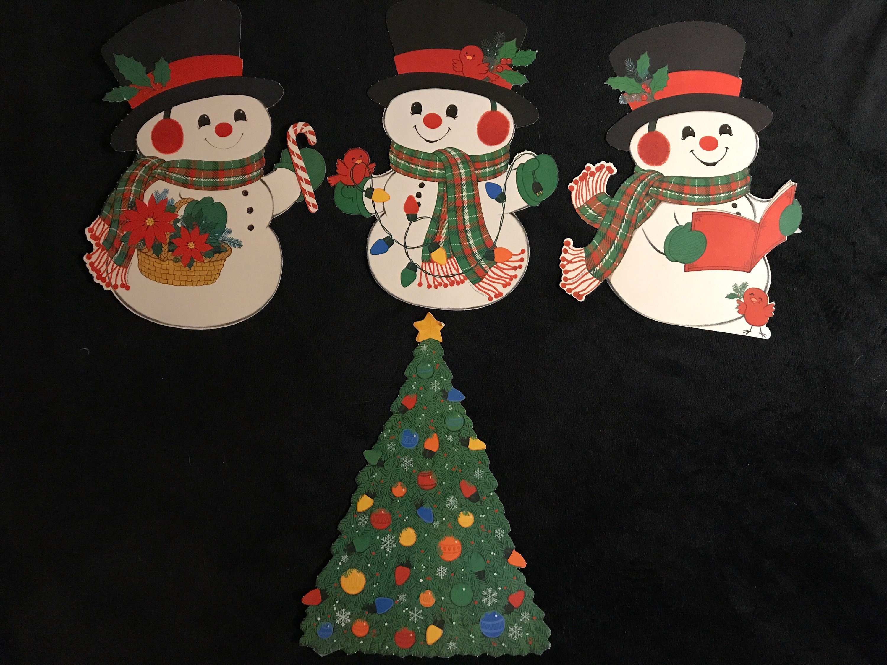 Vintage Christmas Decorations. Cardboard Cut Out Christmas