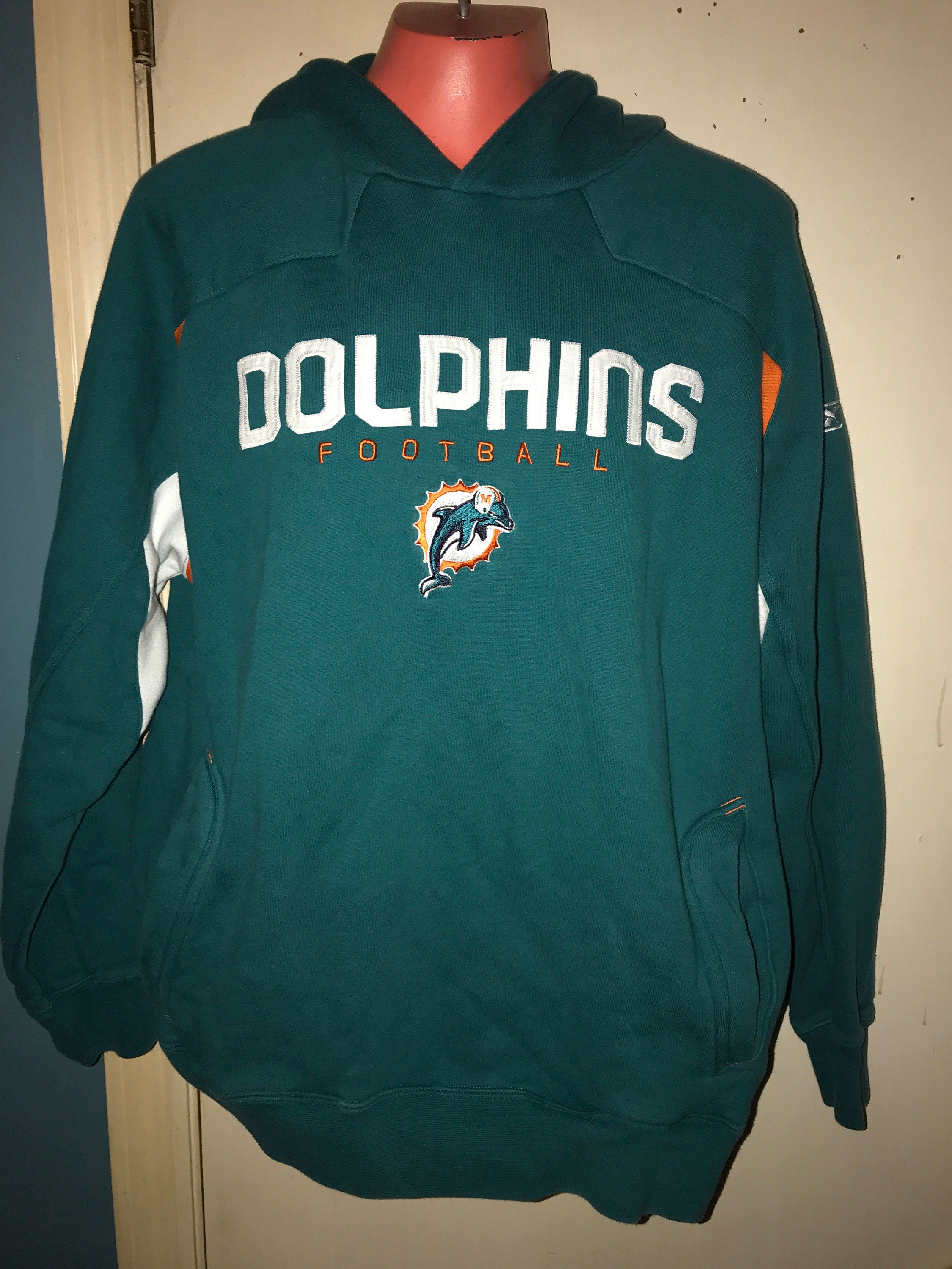 Vintage 90's Miami Dolphins Hooded Sweatshirt. Miami Sweatshirt ...
