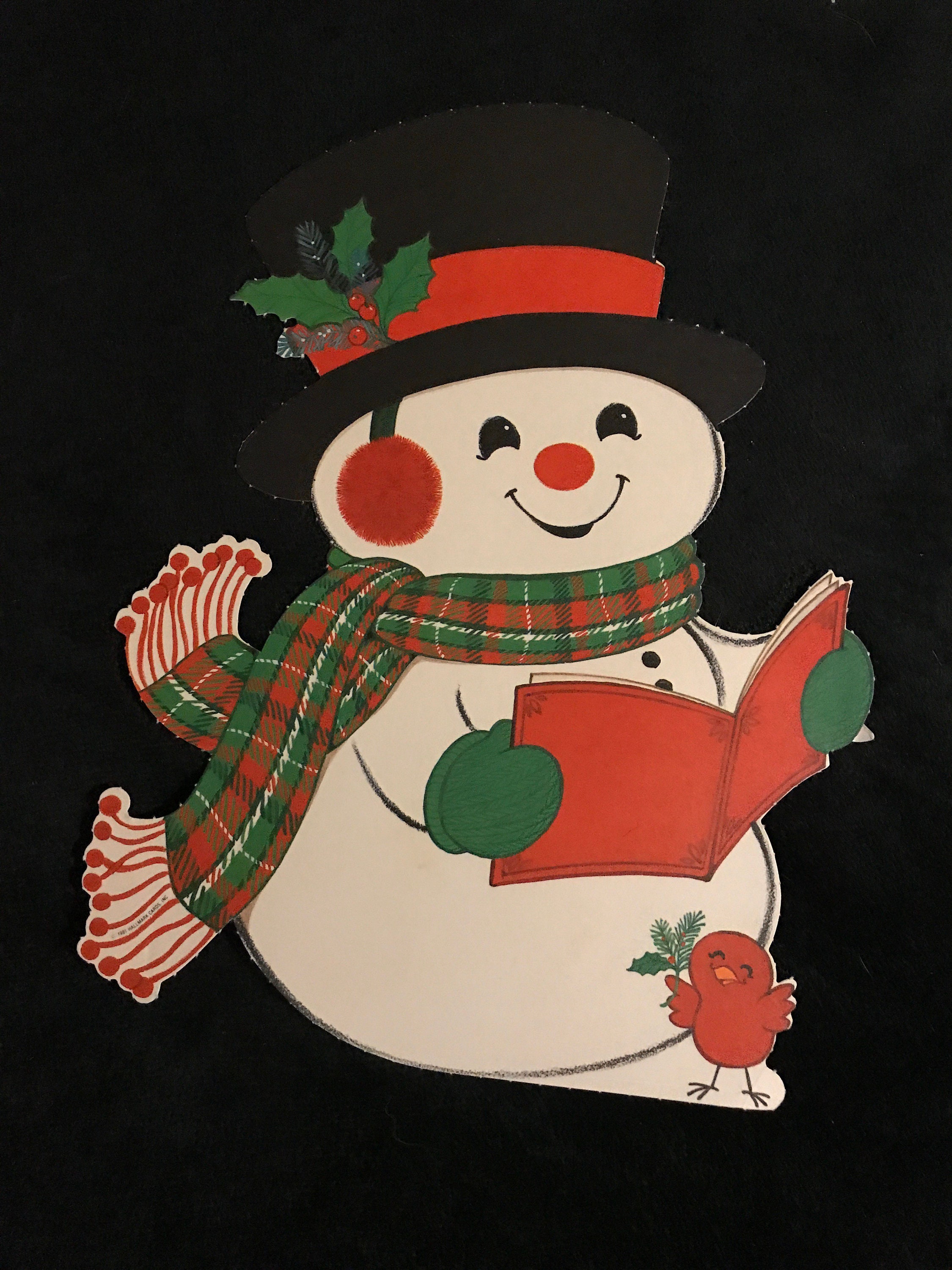 Vintage Christmas Decorations. Cardboard Cut Out Christmas