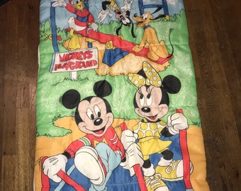 Vintage 1980’s Mickey Mouse Sleeping Bag, Set Design, Movie Decor