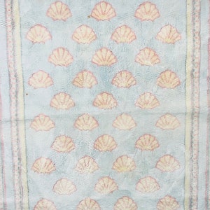 Vintage 1980’s Long Plush Shell Rug For Bathroom, True Vintage, Beach Decor, Ocean Theme