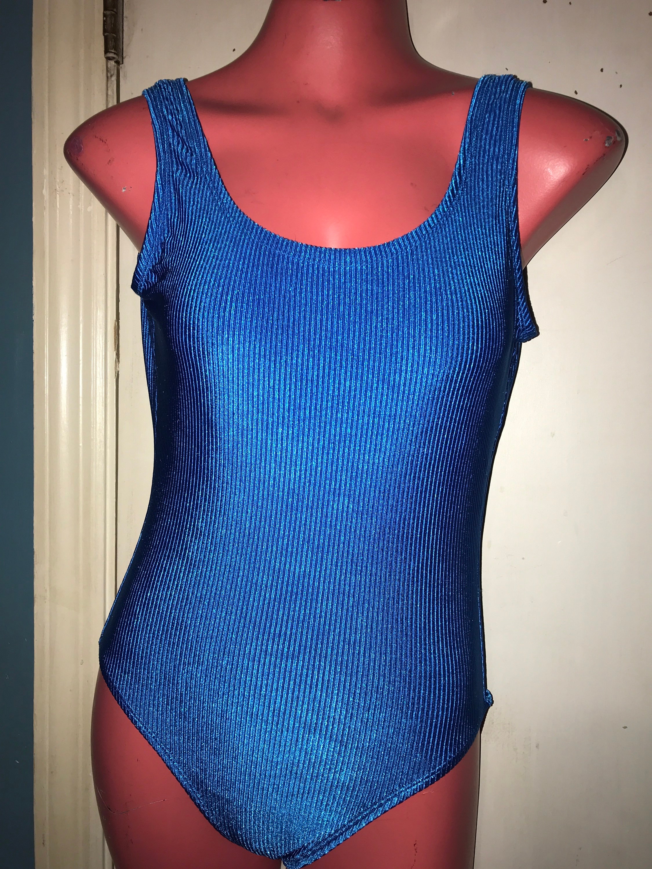 Vintage 1990’s Catalina Swimsuit. Vintage Electric Blue Ribbed Swimsuit. Bathing Suit. 1990’s