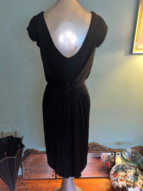 Vintage1940’s Black Crepe Dress. Little Black Dre… - image 6