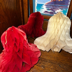 Vintage Honeycomb Christmas Bells. Set of Three