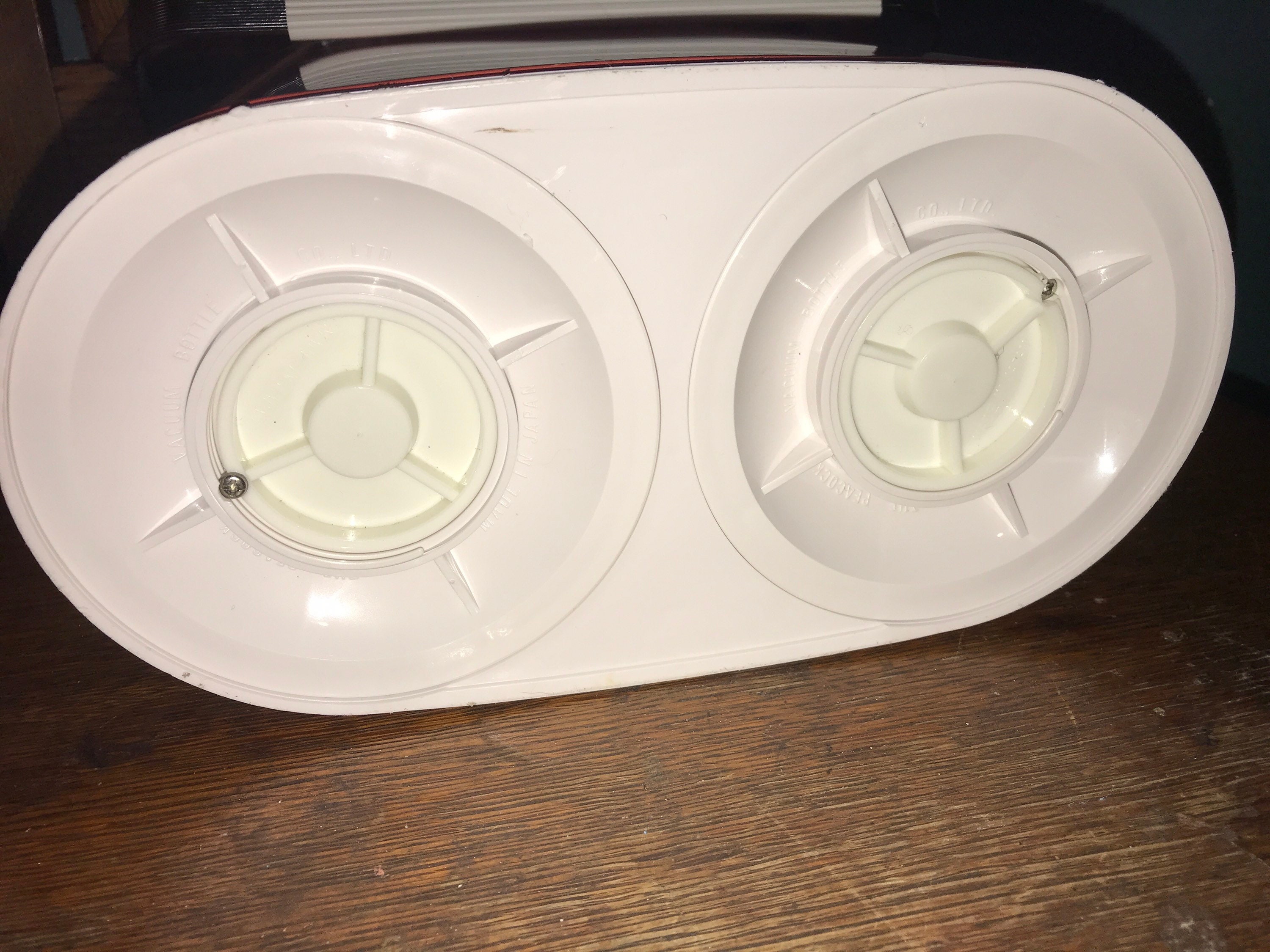 Vintage Peacock Twin Airpot Thermos. Retro Double Pump Thermos. Yellow