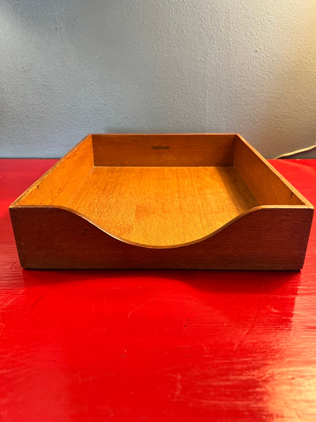 Vintage Wood Office Tray. Wooden Office File Tray. Tongue and Etsy