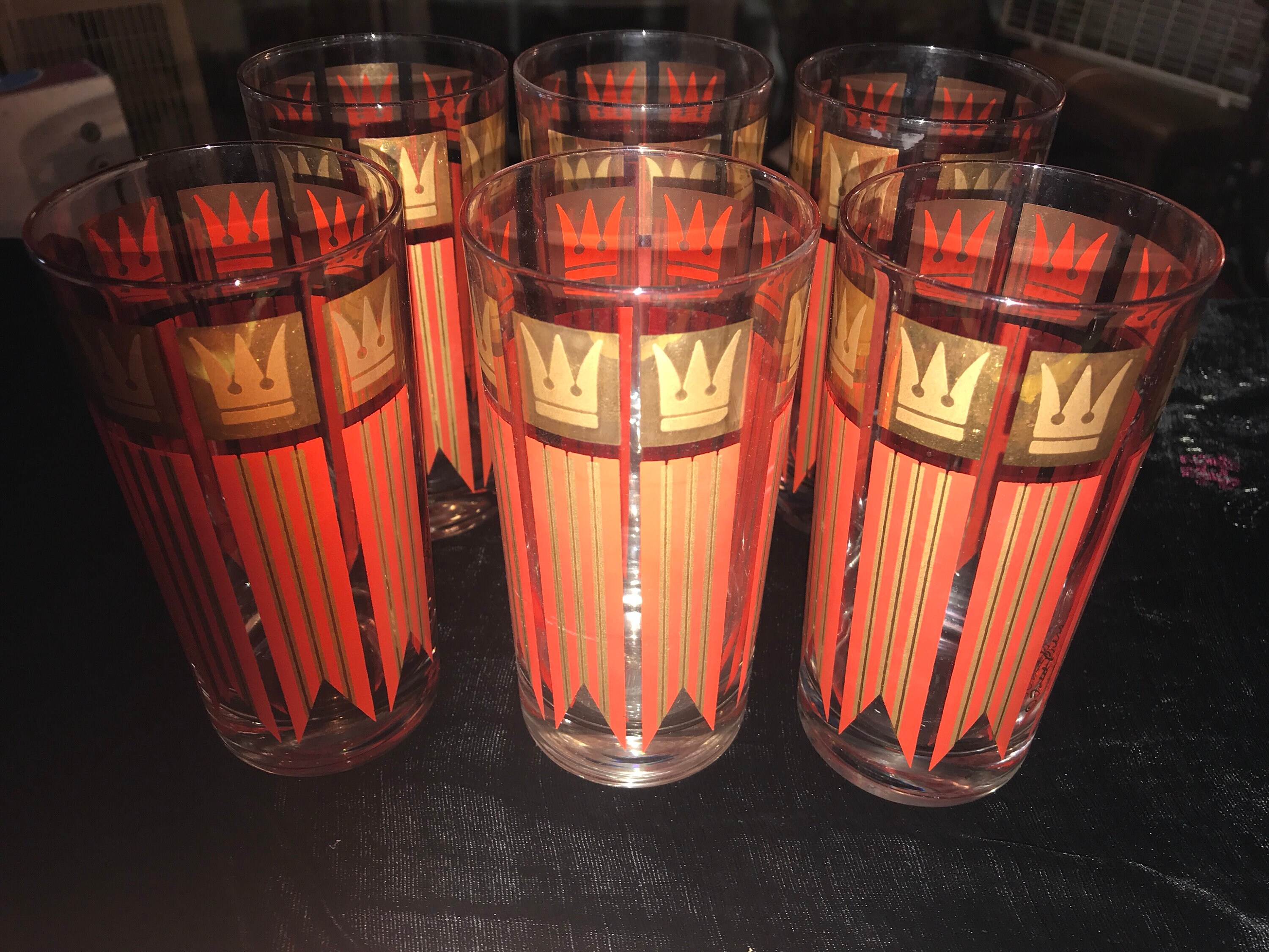 Vintage Fred Press Glasses. Vintage Fred Press Highball Glasses. Set of