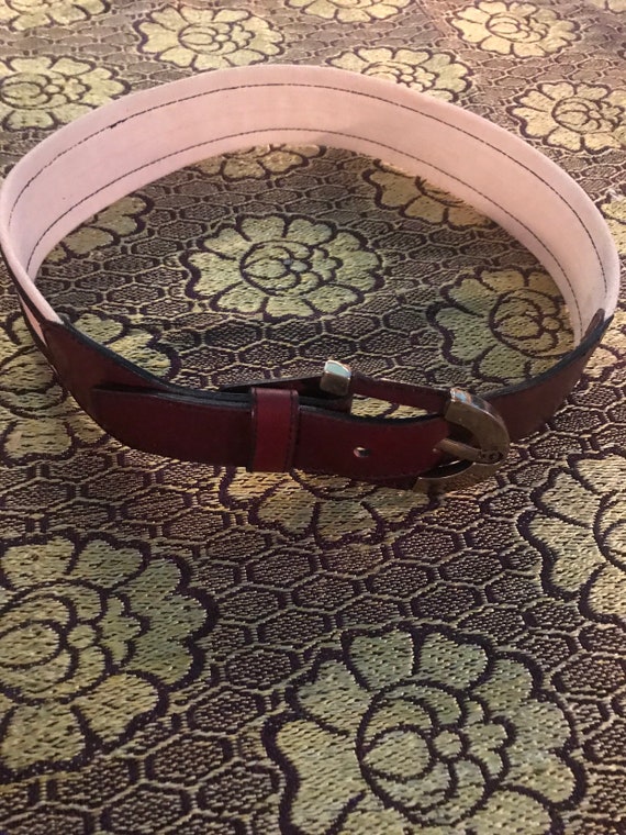 Vintage Aigner Belt. Brown Leather and Cloth  Belt